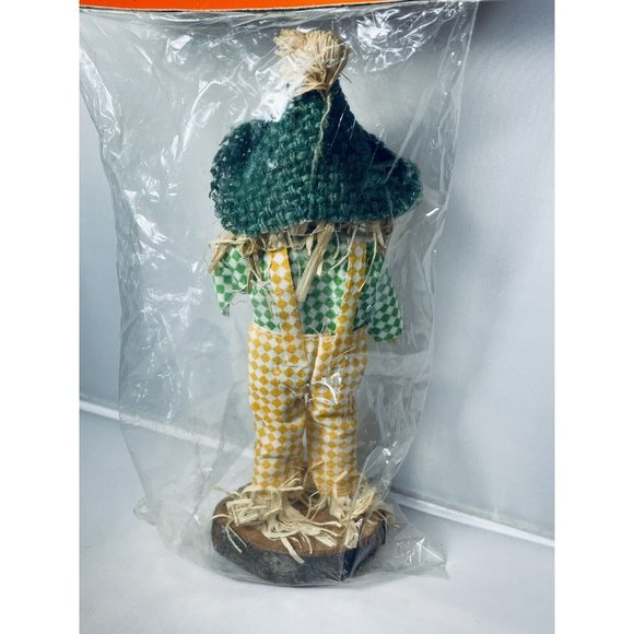 BOO-tique Halloween 7” Wooden Primitive Scarecrow With Jack-O’-Lantern Vintage - Picture 2 of 10